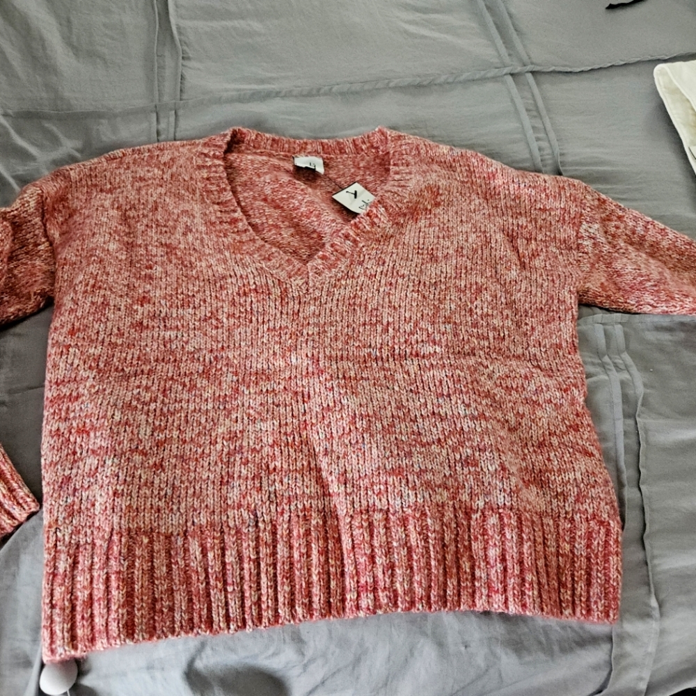 Cabi Heathered rose pullover sweater